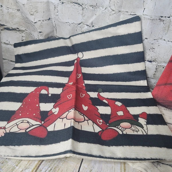 2 Santa Christmas Gnomes Cases Throw Pillow Cover Home Cushion Sofa