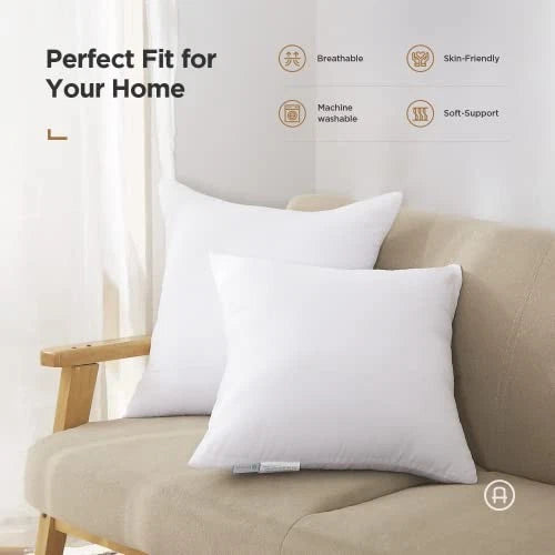 Acanva Decorative Square Throw Pillow Inserts Form Stuffer Cushion Sham Filler,