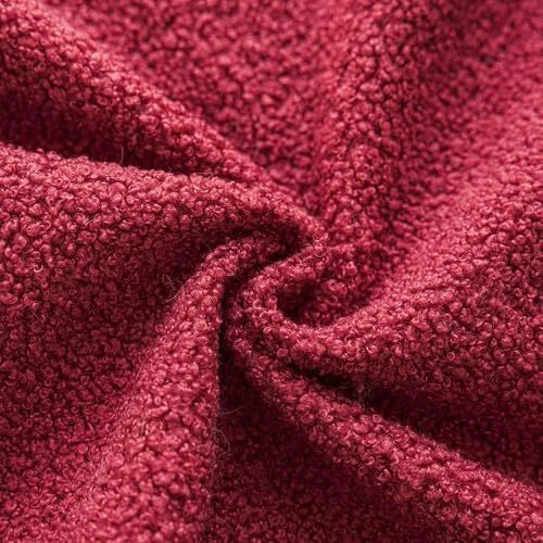 Pack of 2, Curly Faux Fur Decorative Throw Pillow 12"x20",2 Pieces Burgundy
