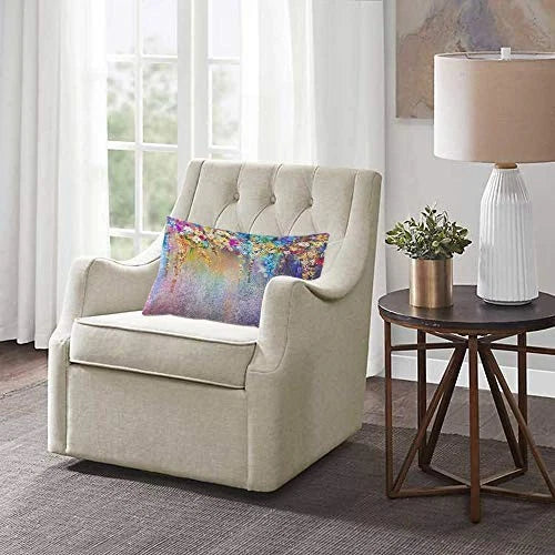 Throw Pillow Cover Abstract Floral Watercolor 30" x 20" (Pack of 1) Multi-a132