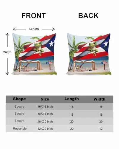 4th of July Throw Pillow Covers 20x20 Inch Set 20" x 20" (Pack of 2) Red Green