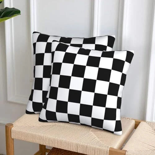 Pillow Covers 18x18 in Couch Black and White Plaid 18 x 18-Inch Checkered