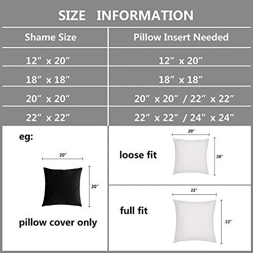 Pack of 2 Cozy Velvet Pillow Covers Square 22" x 22" (Pack of 2) Black