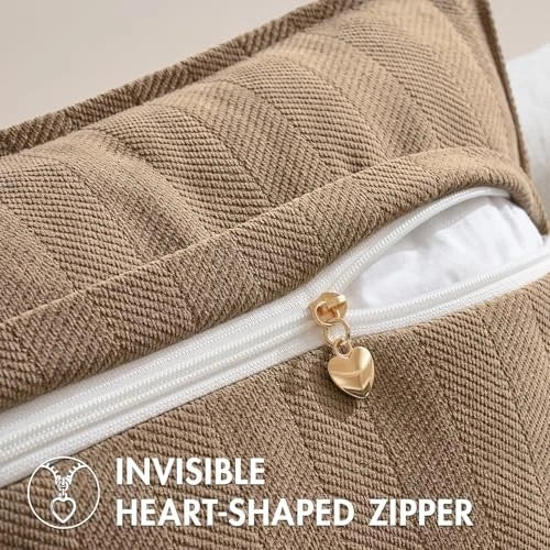 Pack of 2 Decorative Pillow Covers 24x24 Inch 24" x 24" (Pack of 2) Coco Brown