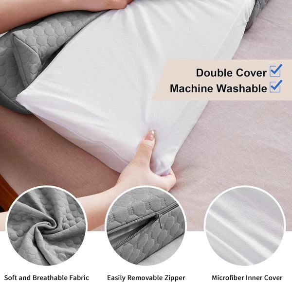 Queen Size Bed Wedge Pillow - Bed Gap Filler Mattress Wedge Headboard Pillow Clo
