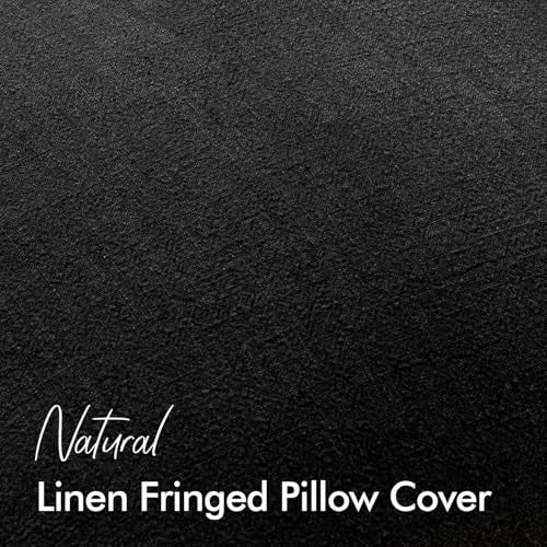 Set of 2 Decorative Throw Pillow Covers 18×18 Inch 18" x 18" (Pack of 2) Black