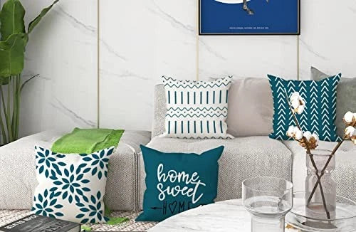 Pillow Covers 18x18 Set of 4, Modern Sofa Throw 18" x 18" (Pack of 4) Teal