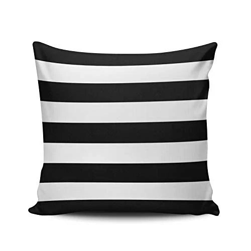 Home Decoration Pillowcase Cover Black and White Stripe Outdoor Custom Pillow