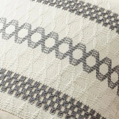 Set of 2 Boho Decorative Pillow Covers 18x18 Inch 18" x 18" (Pack of 2) Gray
