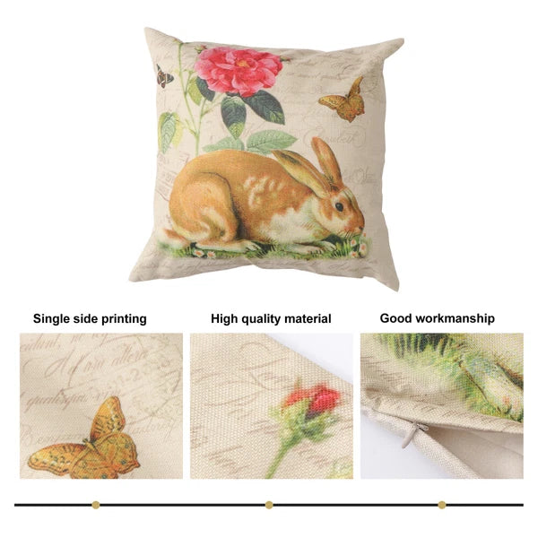 Easter Throw Pillow Cover Cushion Cover Floral Printing Pillow Case