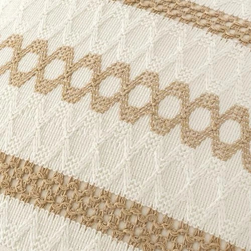 Set of 2 Boho Decorative Pillow Covers 20x20 20" x 20" (Pack of 2) Neutral