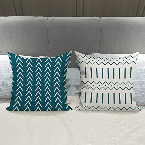 Pillow Covers 18x18 Set of 4, Modern Sofa Throw 18" x 18" (Pack of 4) Teal