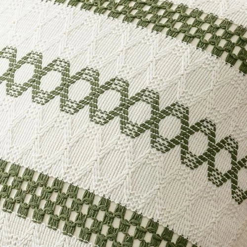 Set of 2 Boho Decorative Pillow Covers 20x20 20" x 20" (Pack of 2) Moss Green