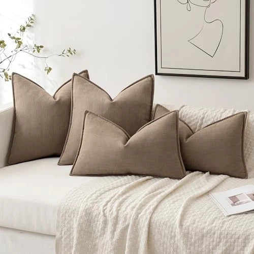 Pack of 2 Decorative Pillow Covers 24x24 Inch 24" x 24" (Pack of 2) Coco Brown