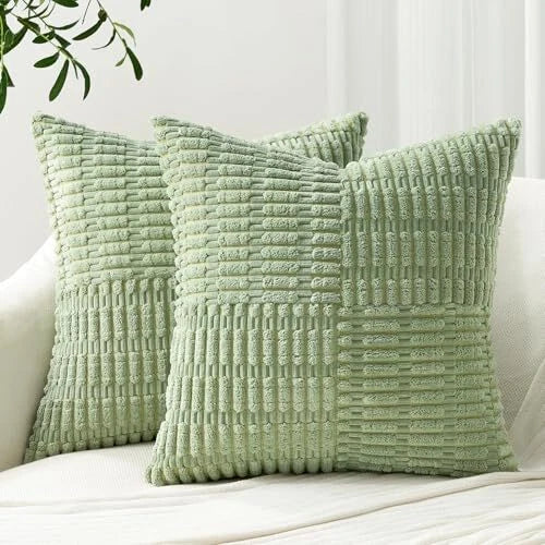Sage Green Decorative Throw Pillow Covers 18" x 18" (Pack of 2) Sagegreen