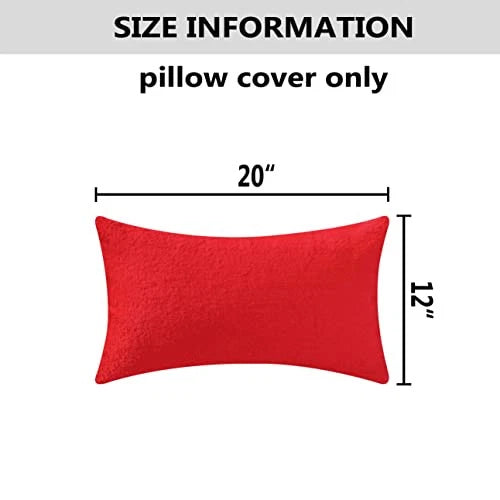 Pillow Covers 12x20 Valentine's Day Decorative Fluffy Faux Fur Super Soft