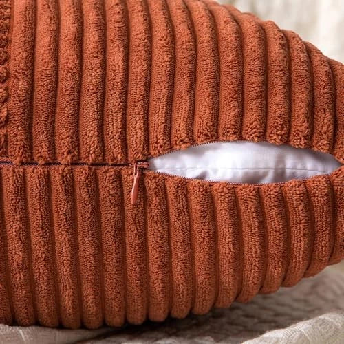 Corduroy Pillow Covers Pack of 2 Boho 20" x 20" (Pack of 2) Dark Rust