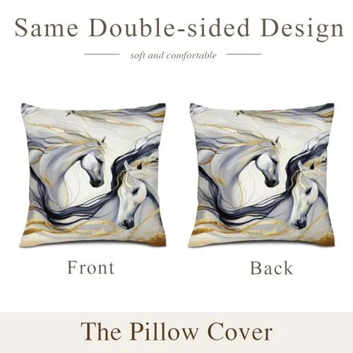 Abstract Throw Pillows Cover 18"x18" Set of 2, 18" x 18" (Pack of 2) Horse