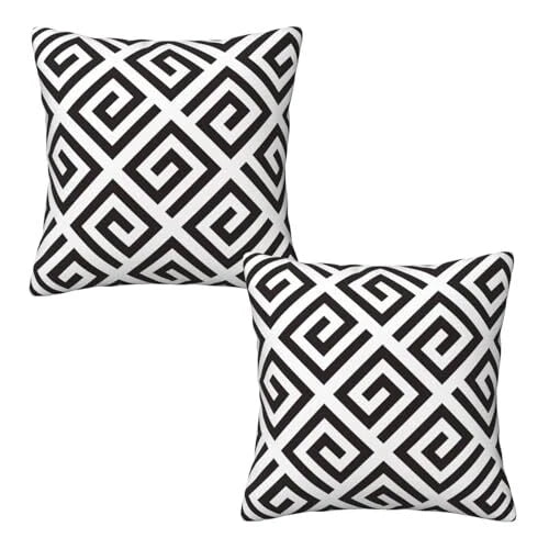 Pillow Covers 18x18 in 18" x 18" (Pack of 2) Modern Abstract Black and White