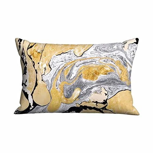 Pillow Case Gold Black Marble Texture,Throw 30" x 20" (Pack of 1) Multi07