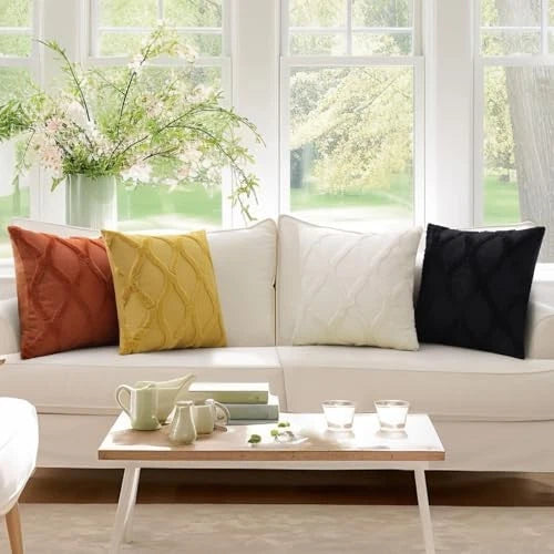 Fall Throw Pillow Covers 12x20 Inch Set of 2, Soft 20" x 12" (Pack of 2) Rust
