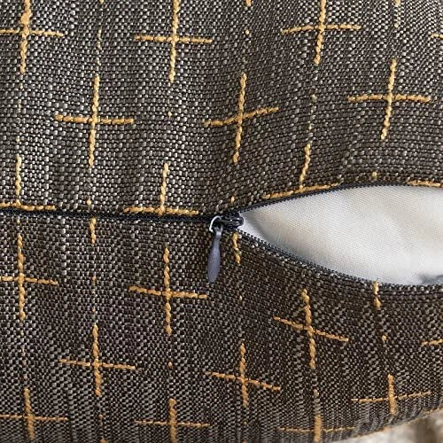 Pack of 2 Decorative Burlap Linen Throw Pillow 18" x 18" (Pack of 2) Dark Grey