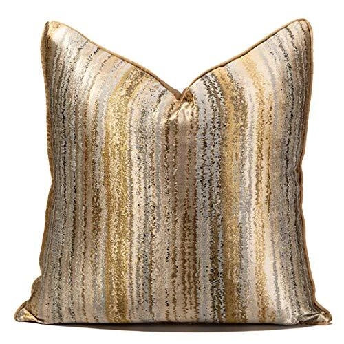 Decorative Luxurious Throw Pillow Covers Square 18" x 18" (Pack of 1) Gold