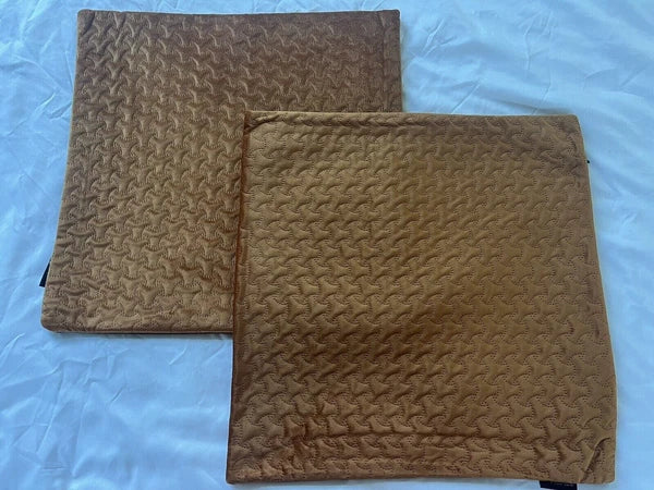 Set of 2 Pumpkin Orange Decorative Throw Pillow Covers Modern Solid Outdoor 17"