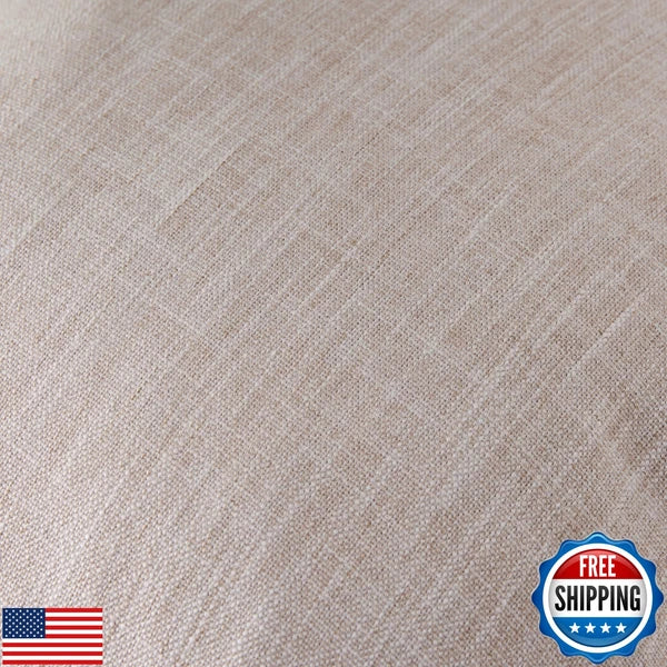 ZeeMart Rustic Linen Throw Pillow Covers Set of 2, 20x20 Inch Taupe, Farmhous