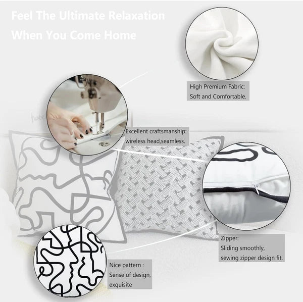 Throw Pillow Covers 18x18, 2 Pcs Decorative Pillow Covers, Farmhouse Couch...