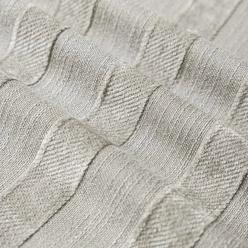 Set of 2 Decorative Striped Chenille Throw Pillow 22" x 22" (Pack of 2) Dove