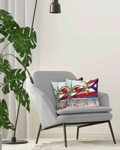 4th of July Throw Pillow Covers 20x20 Inch Set 20" x 20" (Pack of 2) Red Green