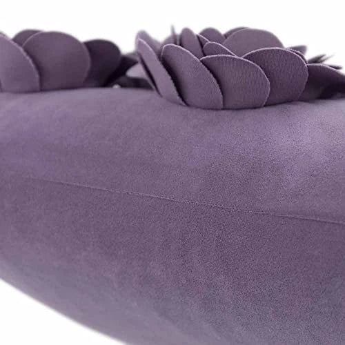 Flower Throw Pillow Covers Aesthetic Decorative Velvet Floral Accent Purple