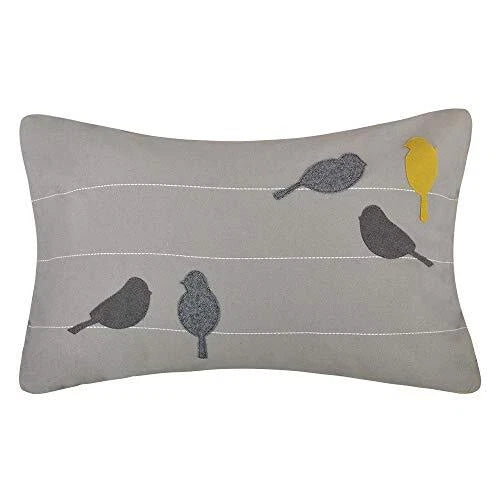 rey Yellow Birds Pillow Cover Decorative Emboidered Throw Pillow Animal G
