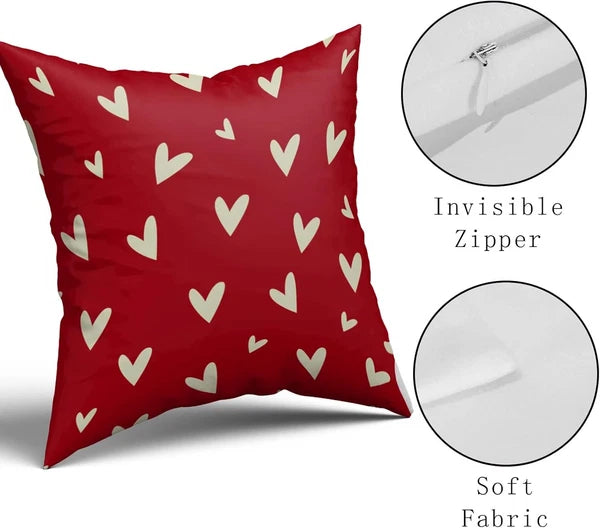 Valentines Day Pillow Covers 18" x (Pack of 2), Red