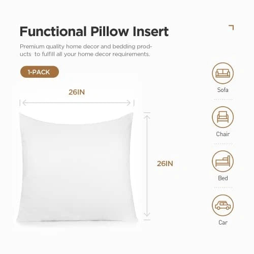 Acanva Decorative Square Throw Pillow Inserts Form Stuffer Cushion Sham Filler,