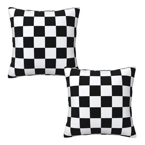 Pillow Covers 18x18 in Couch Black and White Plaid 18 x 18-Inch Checkered