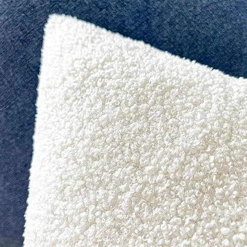 Pack of 2, Curly Faux Fur Decorative Throw Pillow 12"x20",2 Pieces Cream White