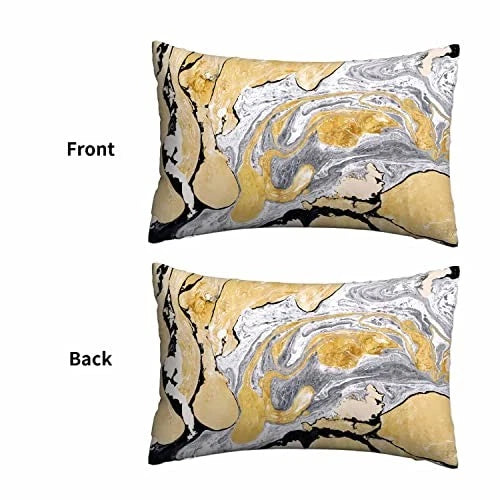 Pillow Case Gold Black Marble Texture,Throw 30" x 20" (Pack of 1) Multi07