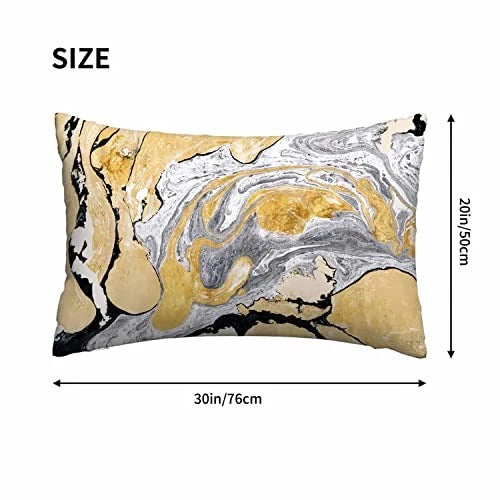 Pillow Case Gold Black Marble Texture,Throw 30" x 20" (Pack of 1) Multi07