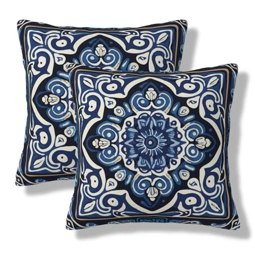 Throw Pillow Covers 18x18 Set of 2 Chinoiserie 18" x 18" (Pack of 2) Blue
