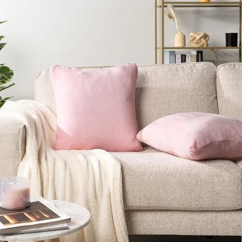 Light Pink Throw Pillow Covers 18x18 Set of 18x18 Inch (Pack of 2) Blush Pink