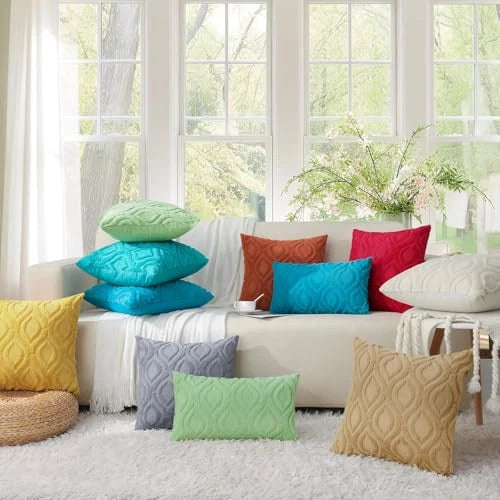 Throw Pillow Covers 12x20 Inch Set of 2, 20" x 12" (Pack of 2) Cream Beige