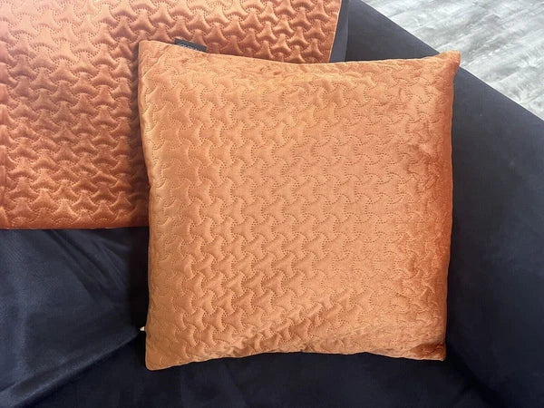 Set of 2 Pumpkin Orange Decorative Throw Pillow Covers Modern Solid Outdoor 17"